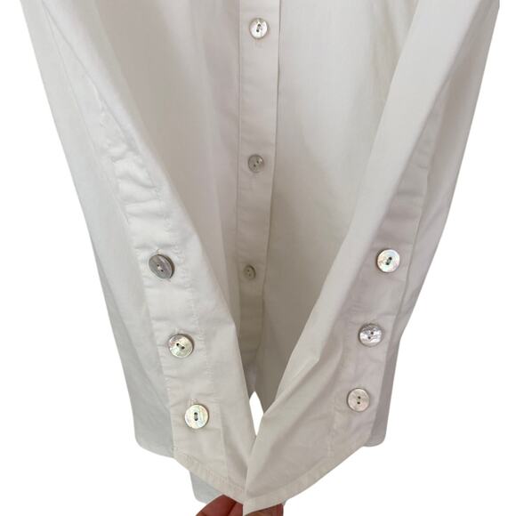 J Jill Classic White Shirt Collection Lightweight Long Sleeve Shell ButtonDown-M - Picture 5 of 6